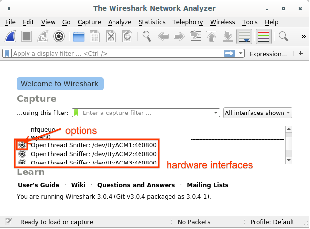 OT Sniffer Wireshark Extcap ক্যাপচার